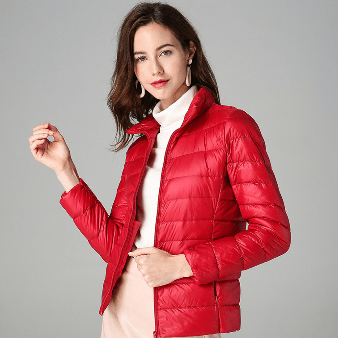Myra™ | Chaqueta de plumas ultral ligera con sofisticados pliegues - vittoria stile