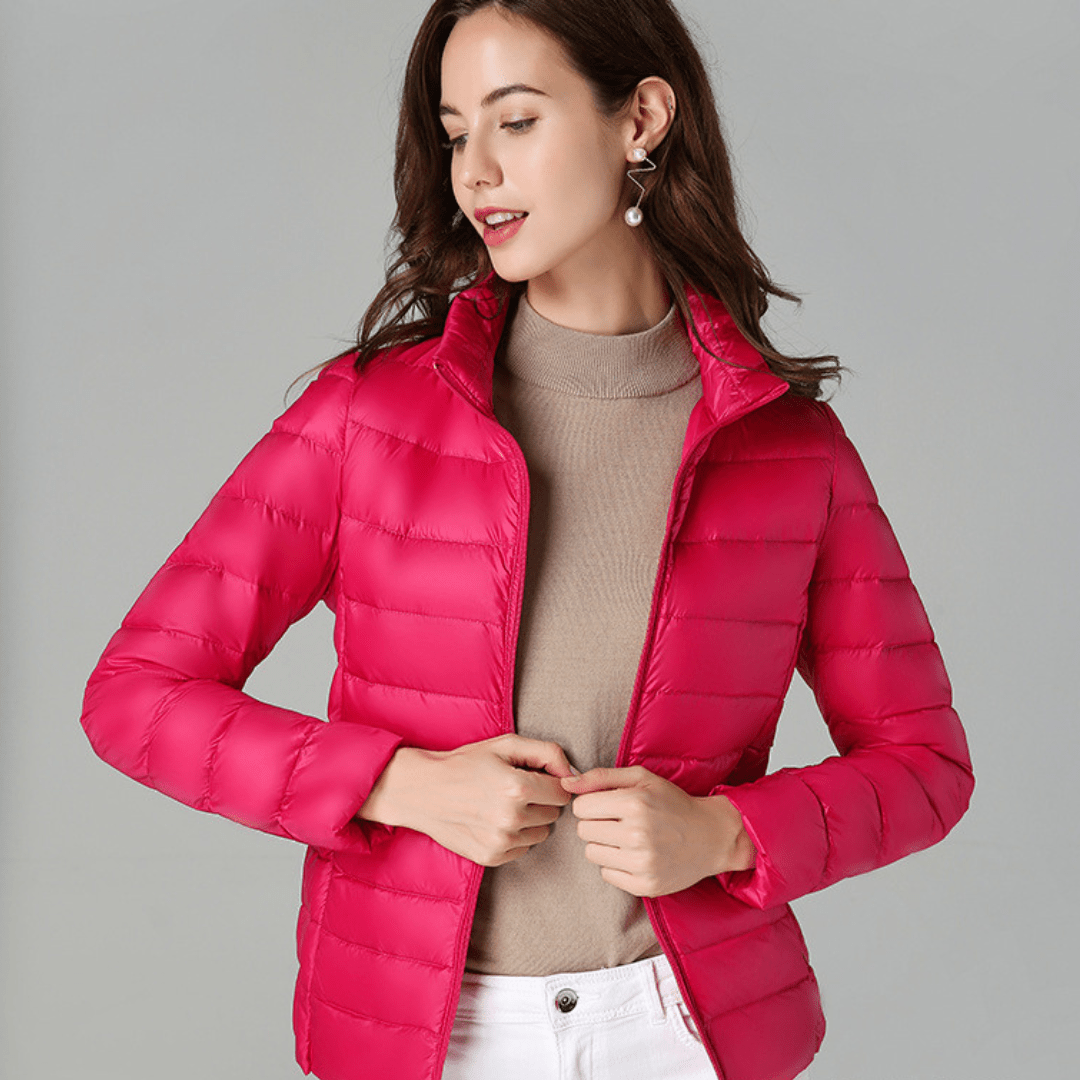 Myra™ | Chaqueta de plumas ultral ligera con sofisticados pliegues - vittoria stile
