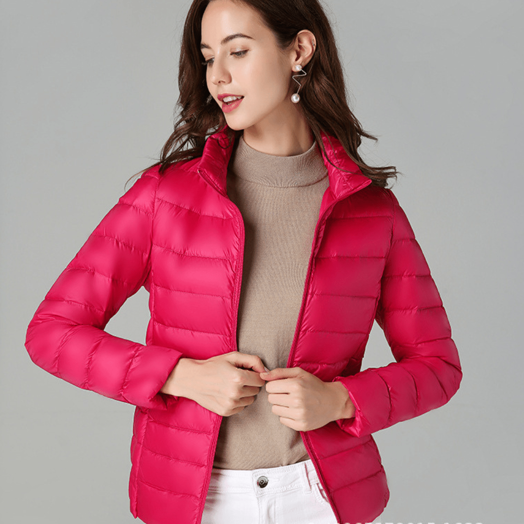 Myra™ | Chaqueta de plumas ultral ligera con sofisticados pliegues - vittoria stile