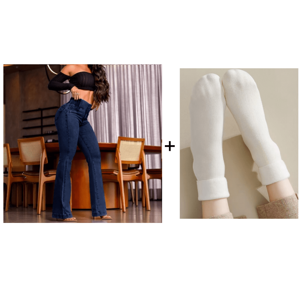 💕Novedad de primavera👖 Jeans acampanados elásticos de tiro alto - vittoria stile