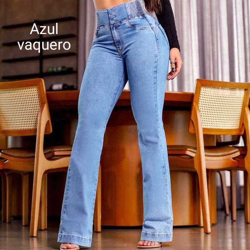 💕Novedad de primavera👖 Jeans acampanados elásticos de tiro alto - vittoria stile