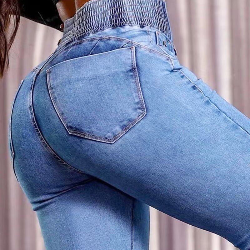 💕Novedad de primavera👖 Jeans acampanados elásticos de tiro alto - vittoria stile