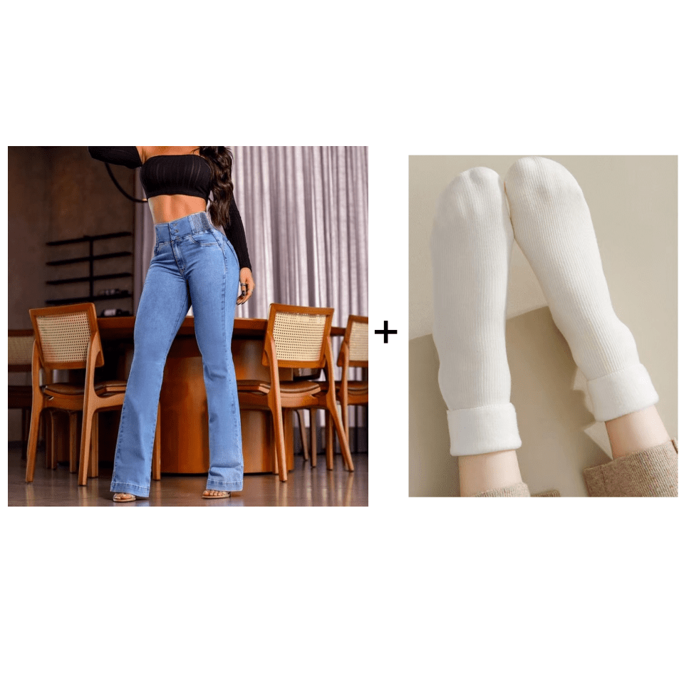 💕Novedad de primavera👖 Jeans acampanados elásticos de tiro alto - vittoria stile
