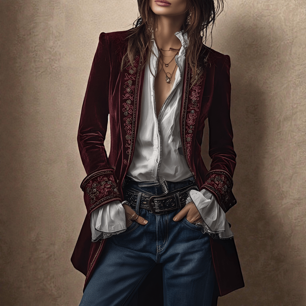 Nuria™ | Elegante Chaqueta de Terciopelo - vittoria stile
