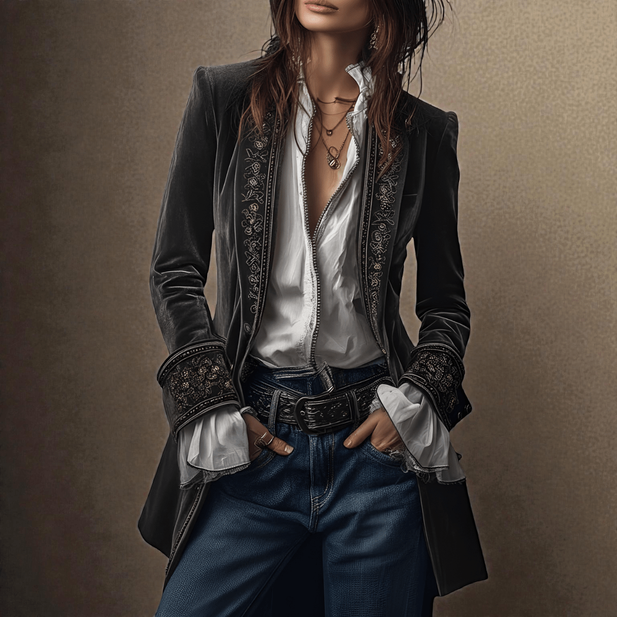 Nuria™ | Elegante Chaqueta de Terciopelo - vittoria stile