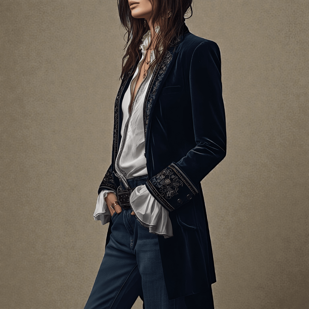 Nuria™ | Elegante Chaqueta de Terciopelo - vittoria stile