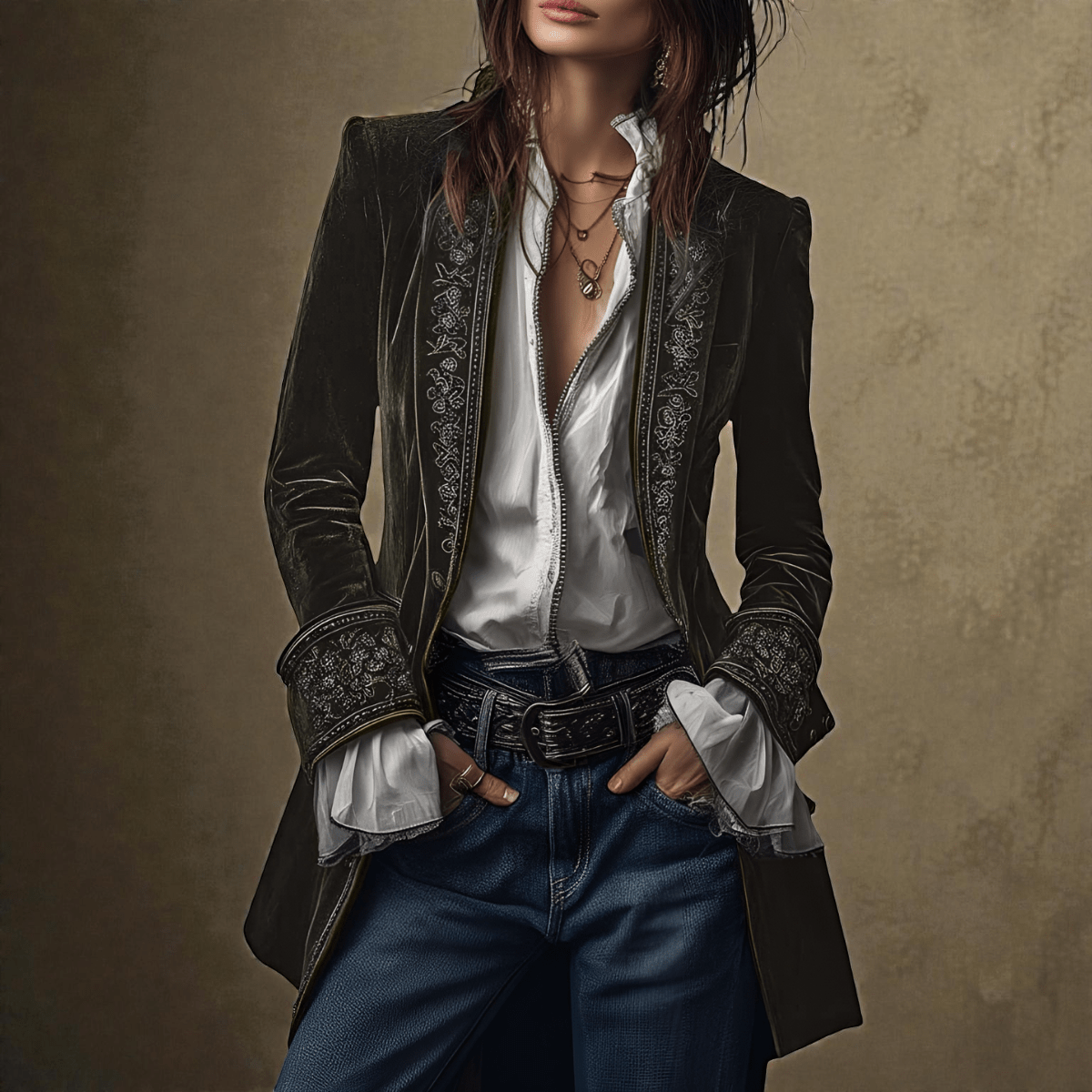 Nuria™ | Elegante Chaqueta de Terciopelo - vittoria stile