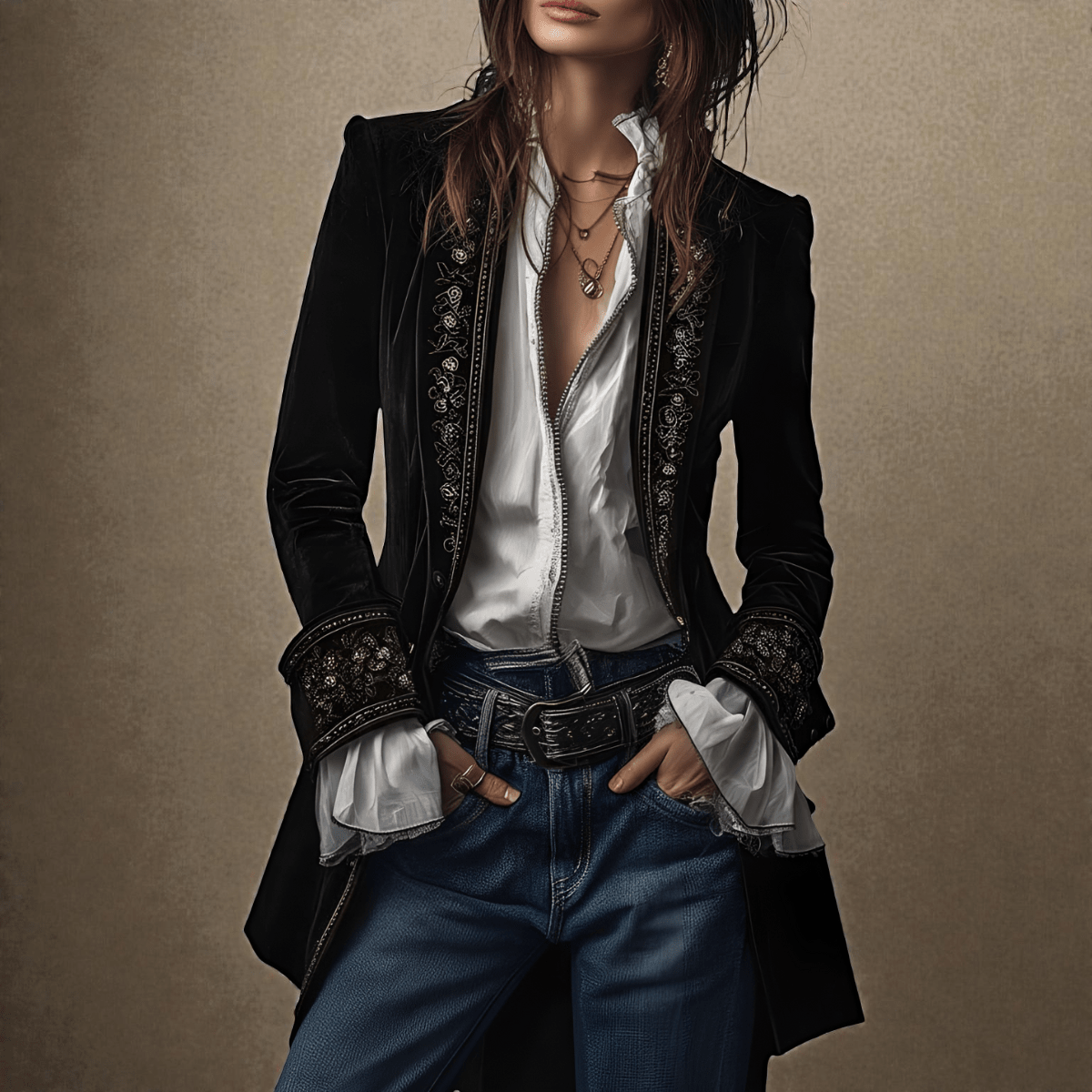 Nuria™ | Elegante Chaqueta de Terciopelo - vittoria stile