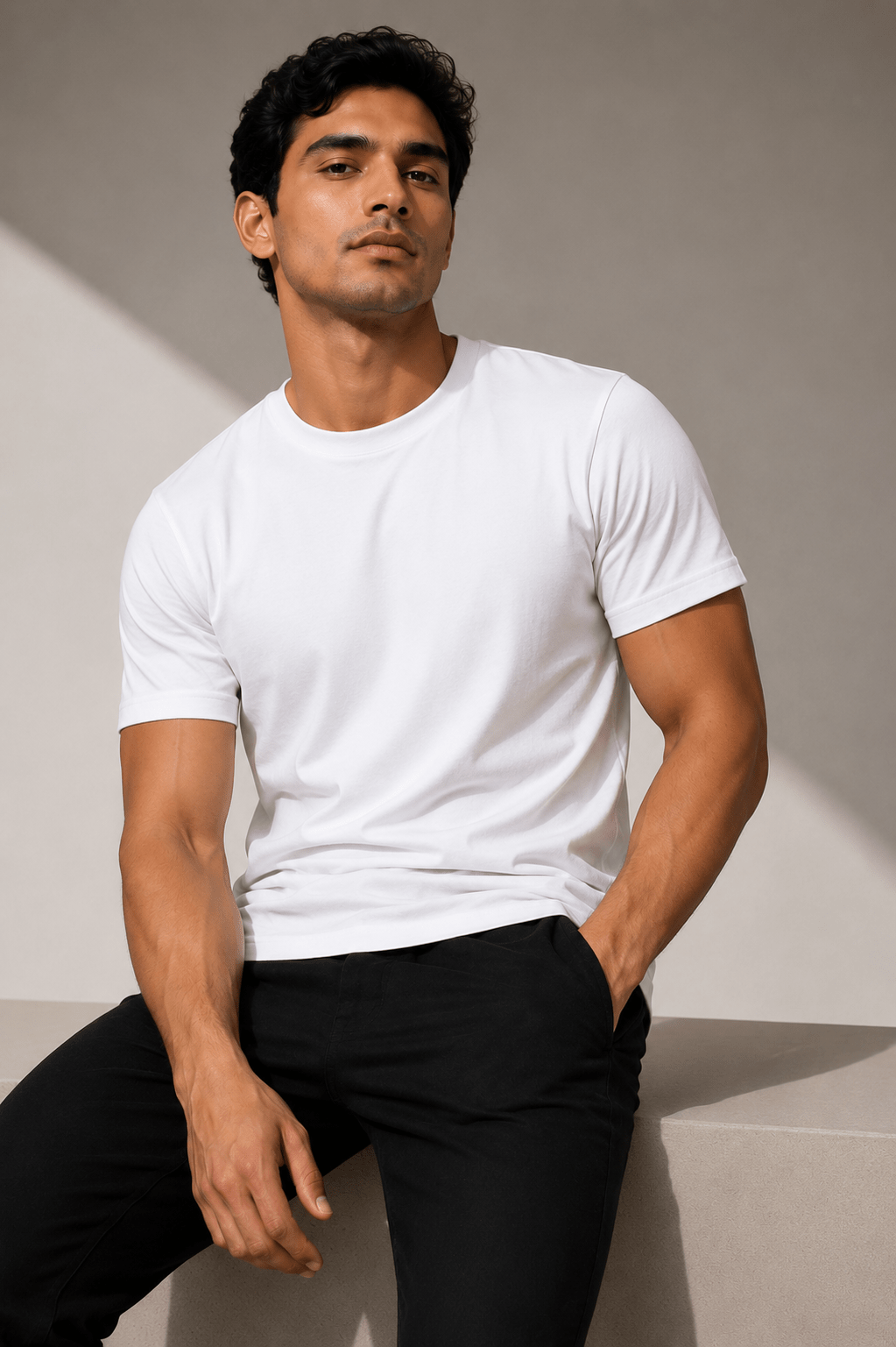 Pack de 3 camisetas de cuello redondo con dobladillo curvado, clásico - vittoria stile