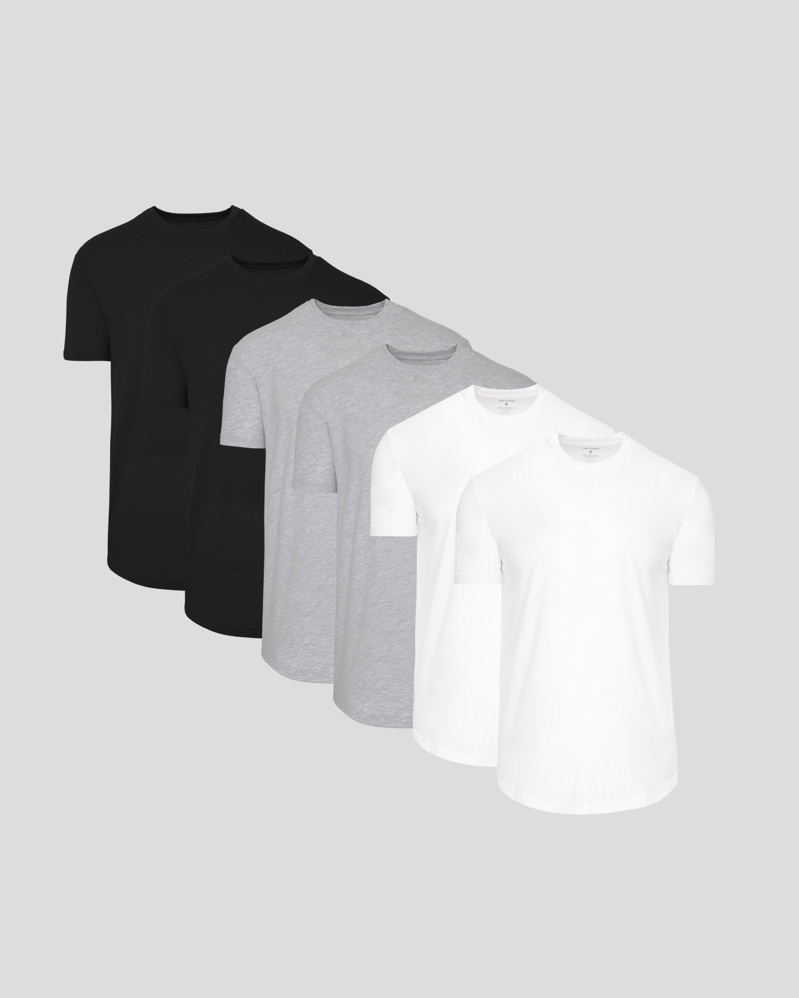 Pack de 6 camisetas clásicas de cuello redondo con dobladillo curvo - vittoria stile