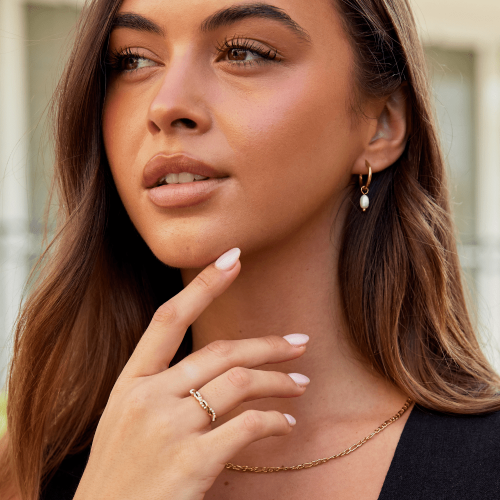 Pendientes de aro Bella con perlas de agua dulce - vittoria stile