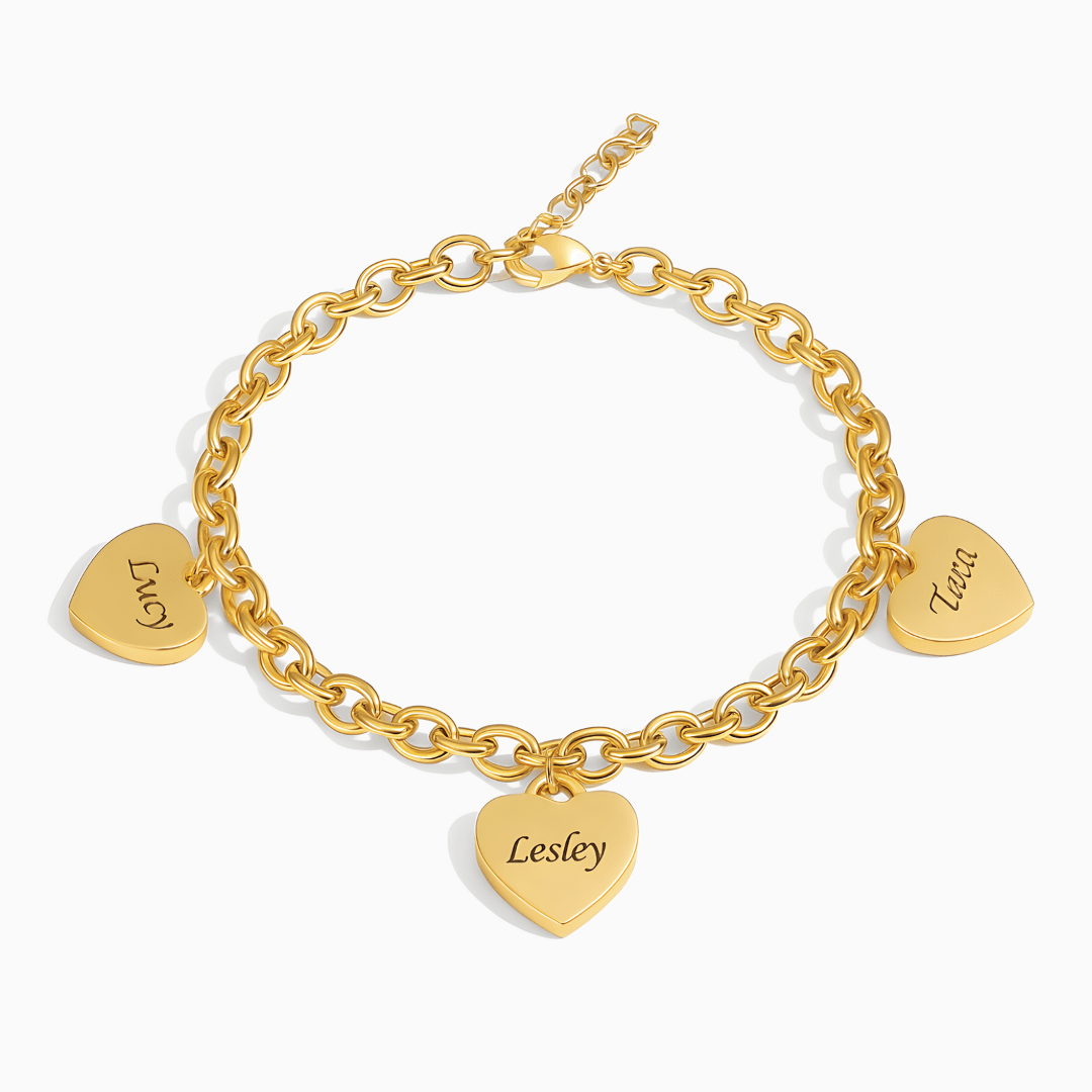 Pulsera de corazones - Personalizable hasta 6 corazones - vittoria stile