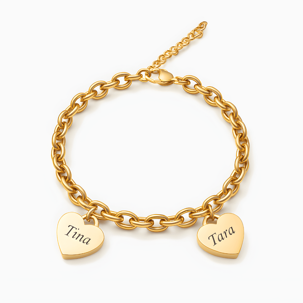 Pulsera de corazones - Personalizable hasta 6 corazones - vittoria stile