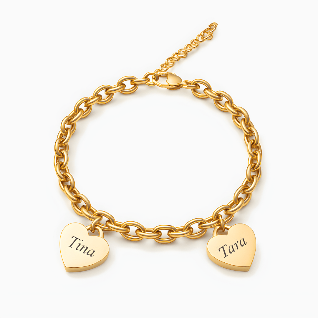 Pulsera de corazones - Personalizable hasta 6 corazones - vittoria stile