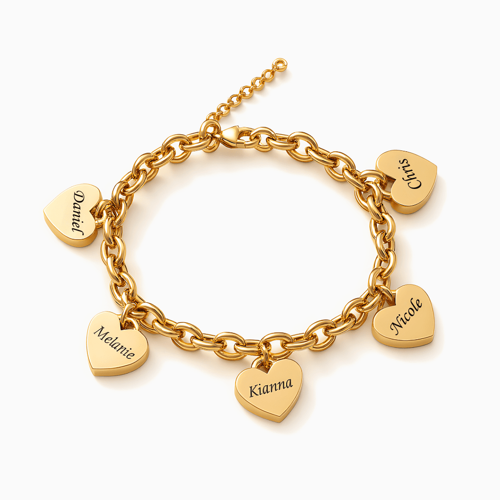 Pulsera de corazones - Personalizable hasta 6 corazones - vittoria stile