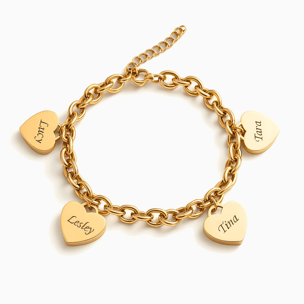 Pulsera de corazones - Personalizable hasta 6 corazones - vittoria stile