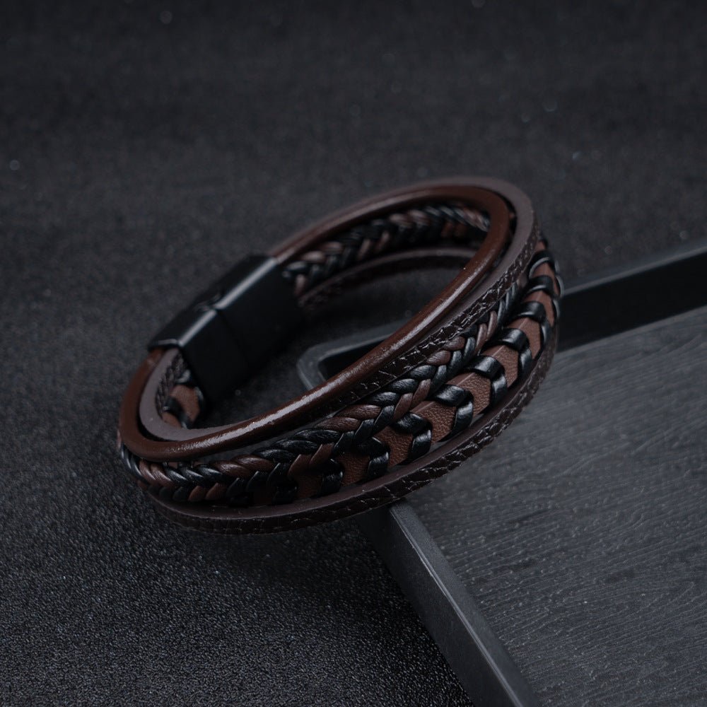 Pulsera de cuero para hombres – robusta, elegante y atemporal (1+1 gratis) - vittoria stile