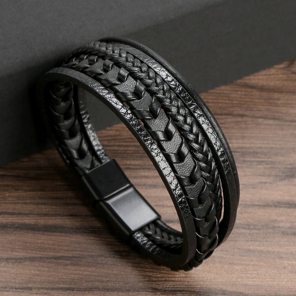 Pulsera de cuero para hombres – robusta, elegante y atemporal (1+1 gratis) - vittoria stile