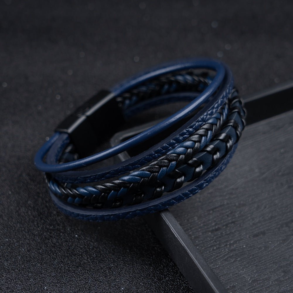 Pulsera de cuero para hombres – robusta, elegante y atemporal (1+1 gratis) - vittoria stile