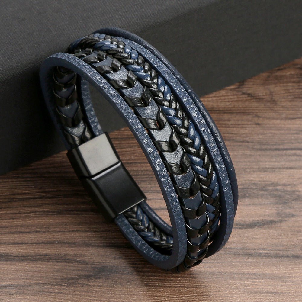 Pulsera de cuero para hombres – robusta, elegante y atemporal (1+1 gratis) - vittoria stile