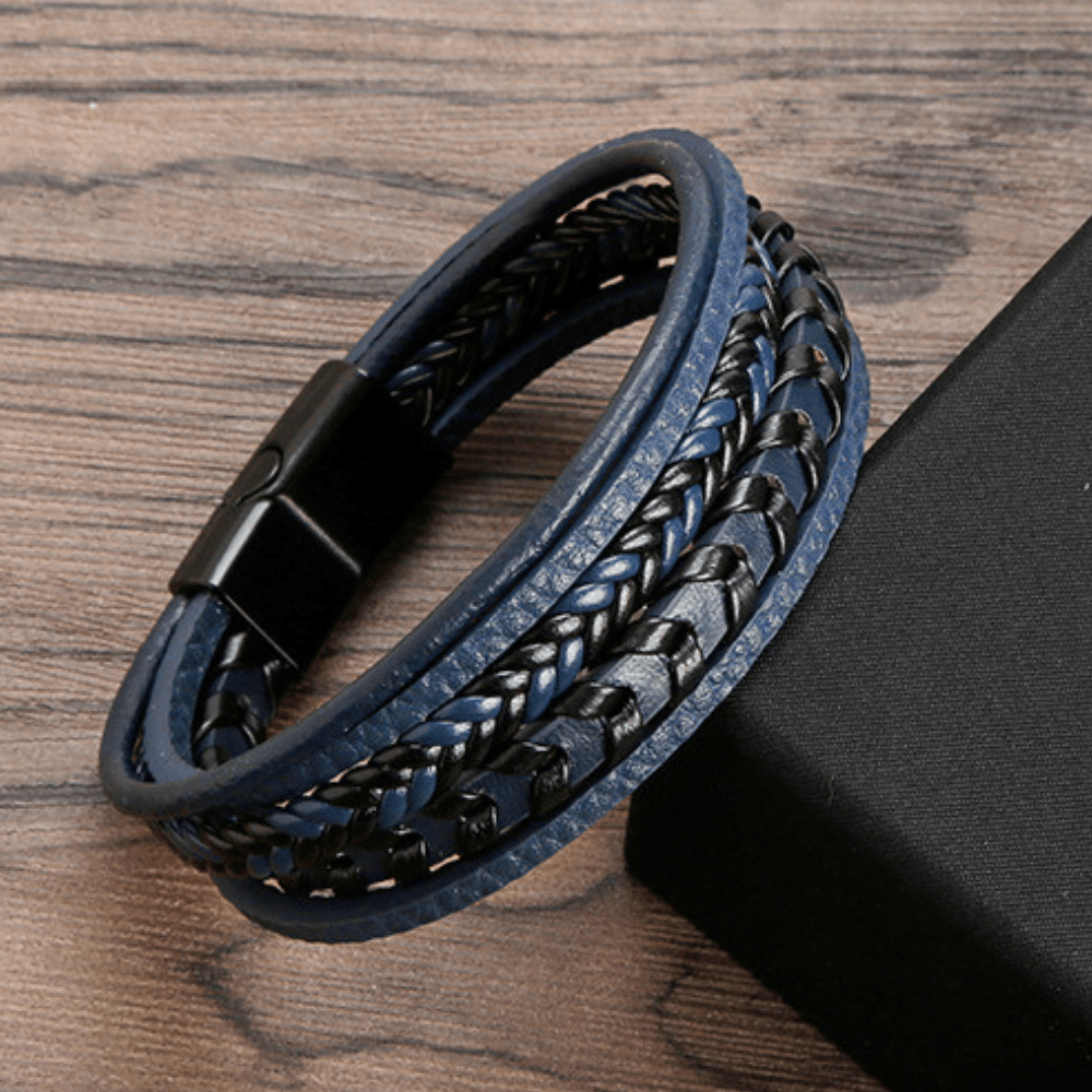 Pulsera de cuero para hombres – robusta, elegante y atemporal (1+1 gratis) - vittoria stile