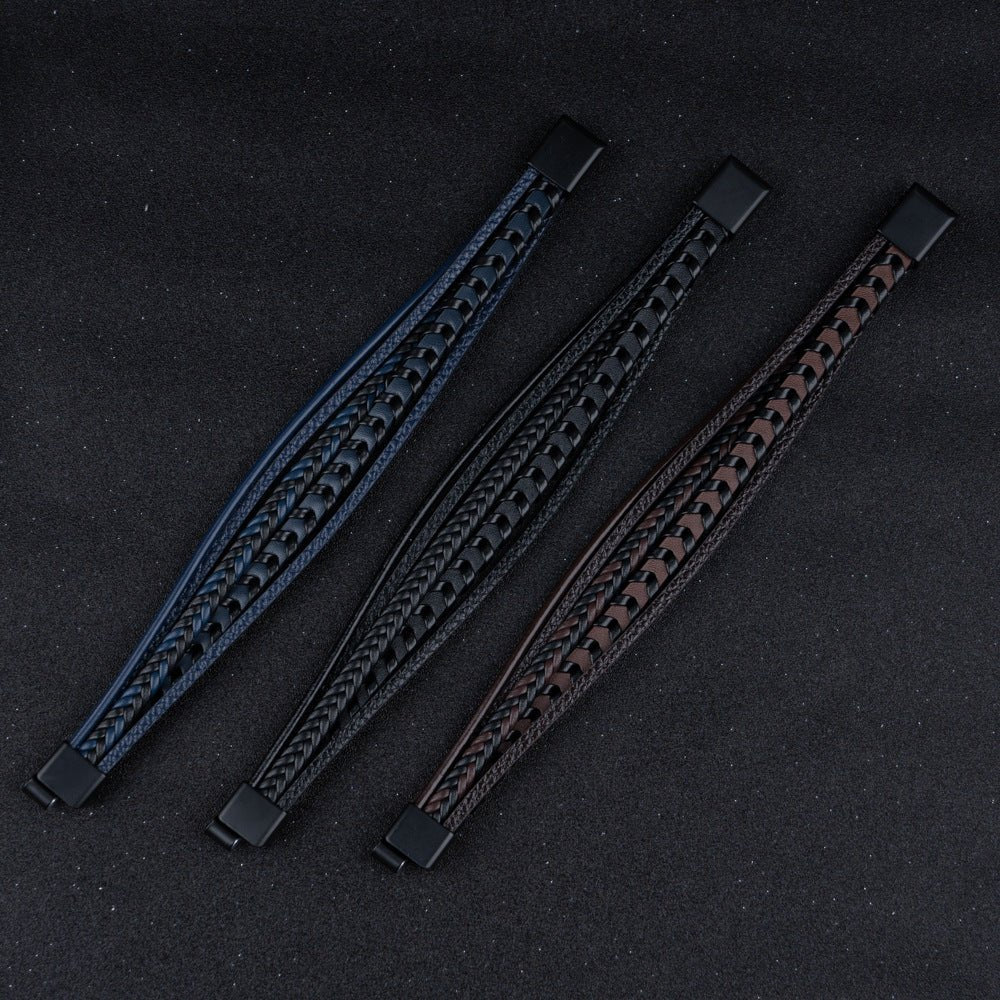 Pulsera de cuero para hombres – robusta, elegante y atemporal (1+1 gratis) - vittoria stile