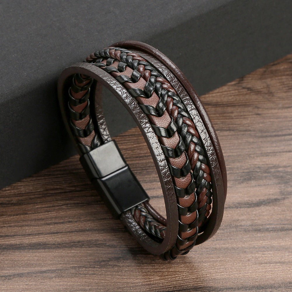 Pulsera de cuero para hombres – robusta, elegante y atemporal (1+1 gratis) - vittoria stile