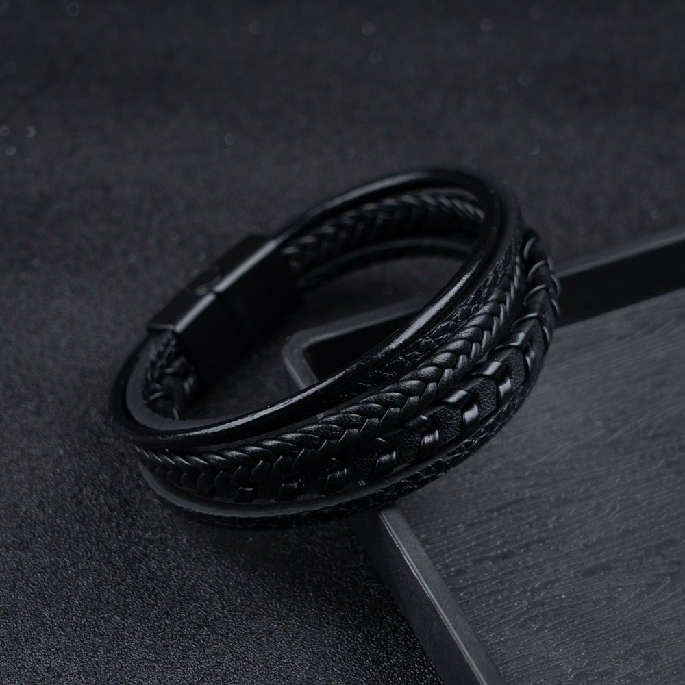Pulsera de cuero para hombres – robusta, elegante y atemporal (1+1 gratis) - vittoria stile
