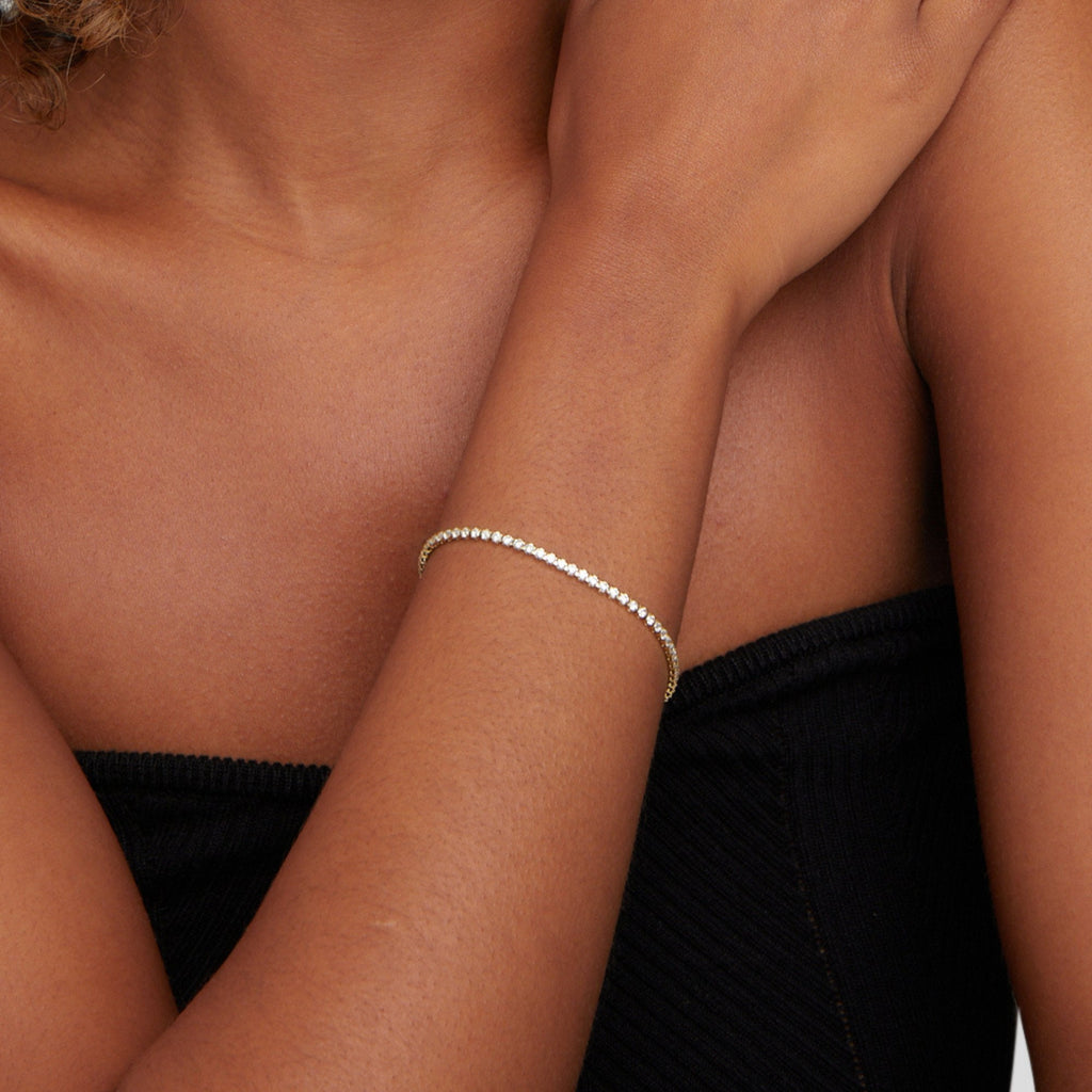 Pulsera de tenis dorada Cordelia - vittoria stile
