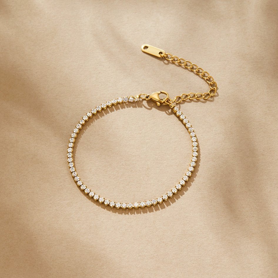 Pulsera de tenis dorada Cordelia - vittoria stile
