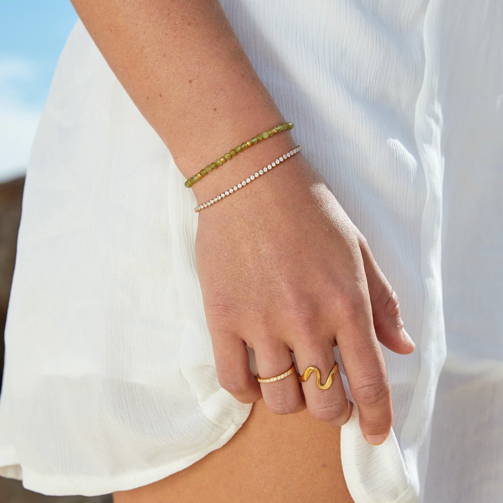 Pulsera de tenis dorada Cordelia - vittoria stile