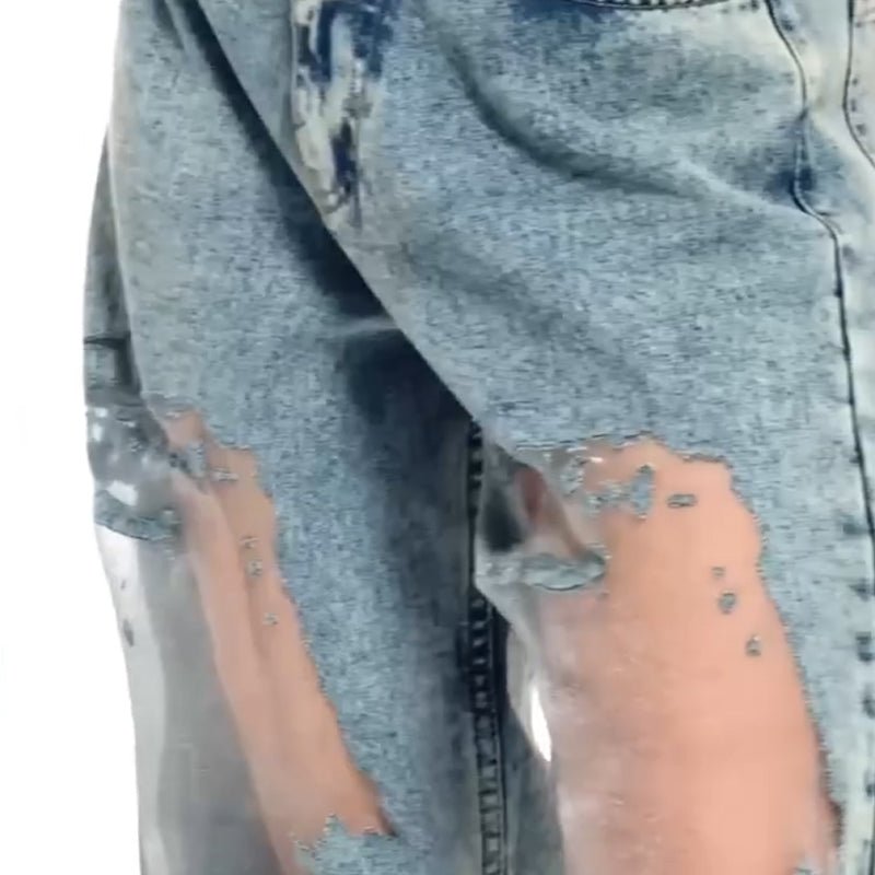 STELLA | JEANS CON ESTAMPADO PATCHWORK DE MALLA VINTAGE - vittoria stile