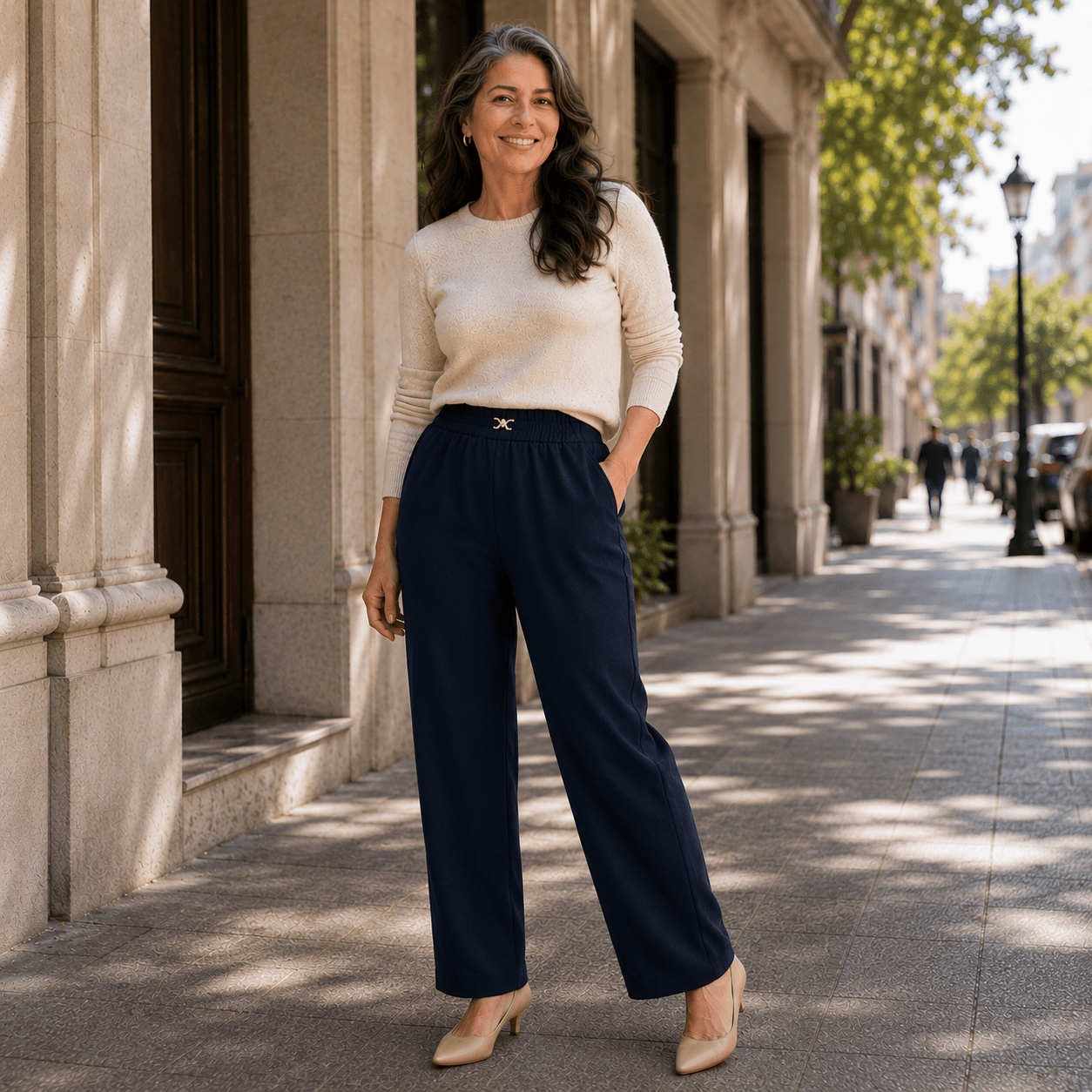 VELIA™ | Pantalón ligero de cintura cómoda y caída elegante - vittoria stile