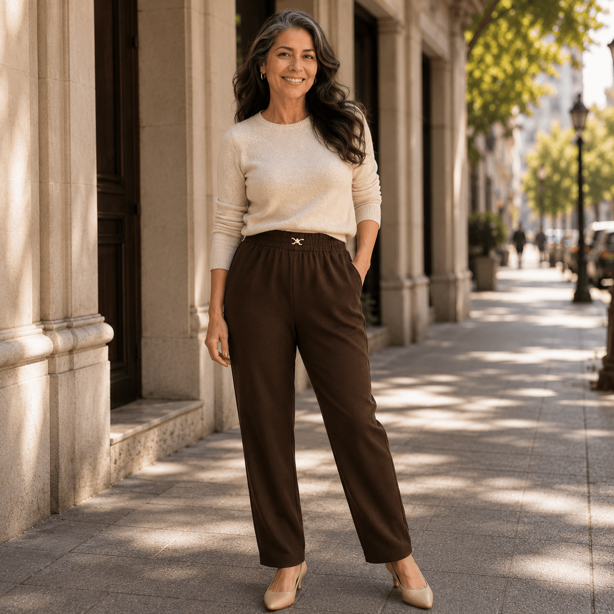 VELIA™ | Pantalón ligero de cintura cómoda y caída elegante - vittoria stile