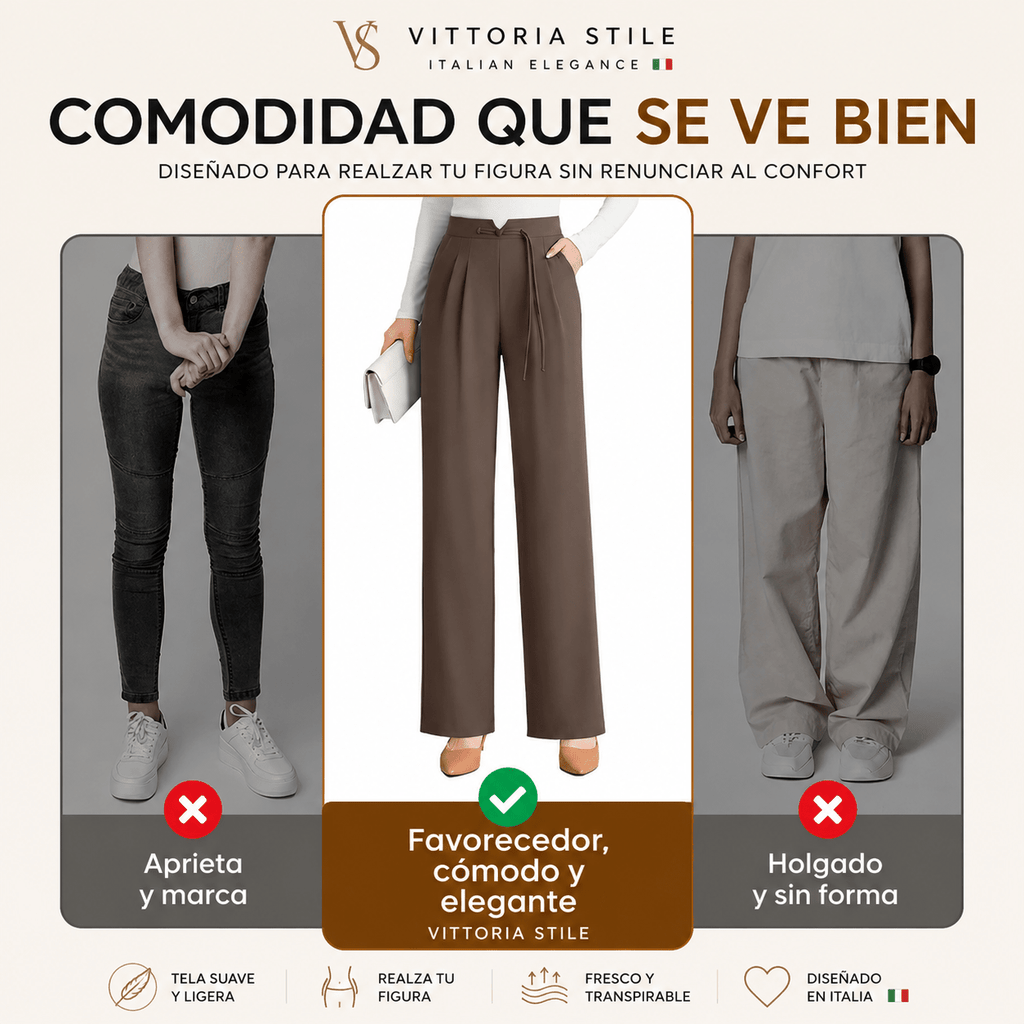 VELIA™ | Pantalón ligero de cintura cómoda y caída elegante - vittoria stile