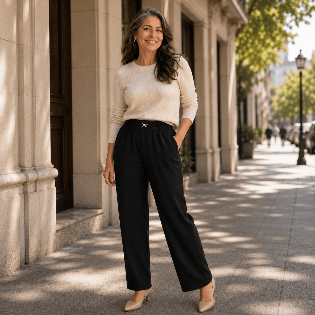 VELIA™ | Pantalón ligero de cintura cómoda y caída elegante - vittoria stile