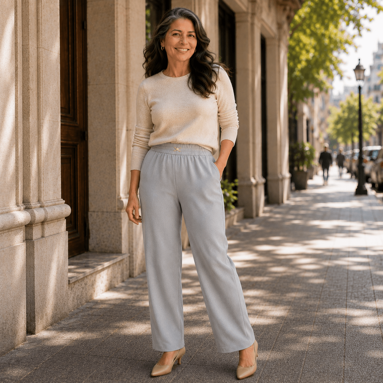 VELIA™ | Pantalón ligero de cintura cómoda y caída elegante - vittoria stile