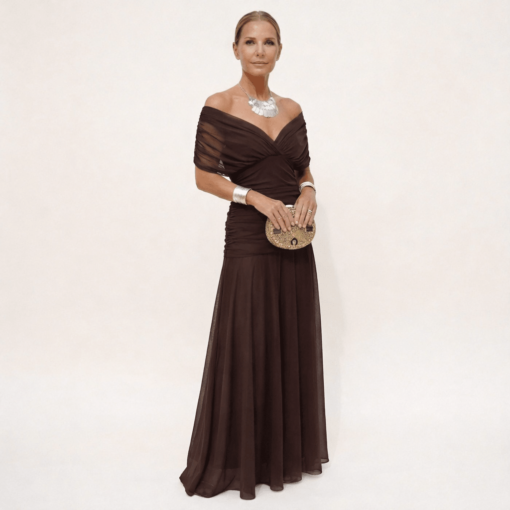 Velora™ | Vestido Floral Largo con Escote en V - vittoria stile