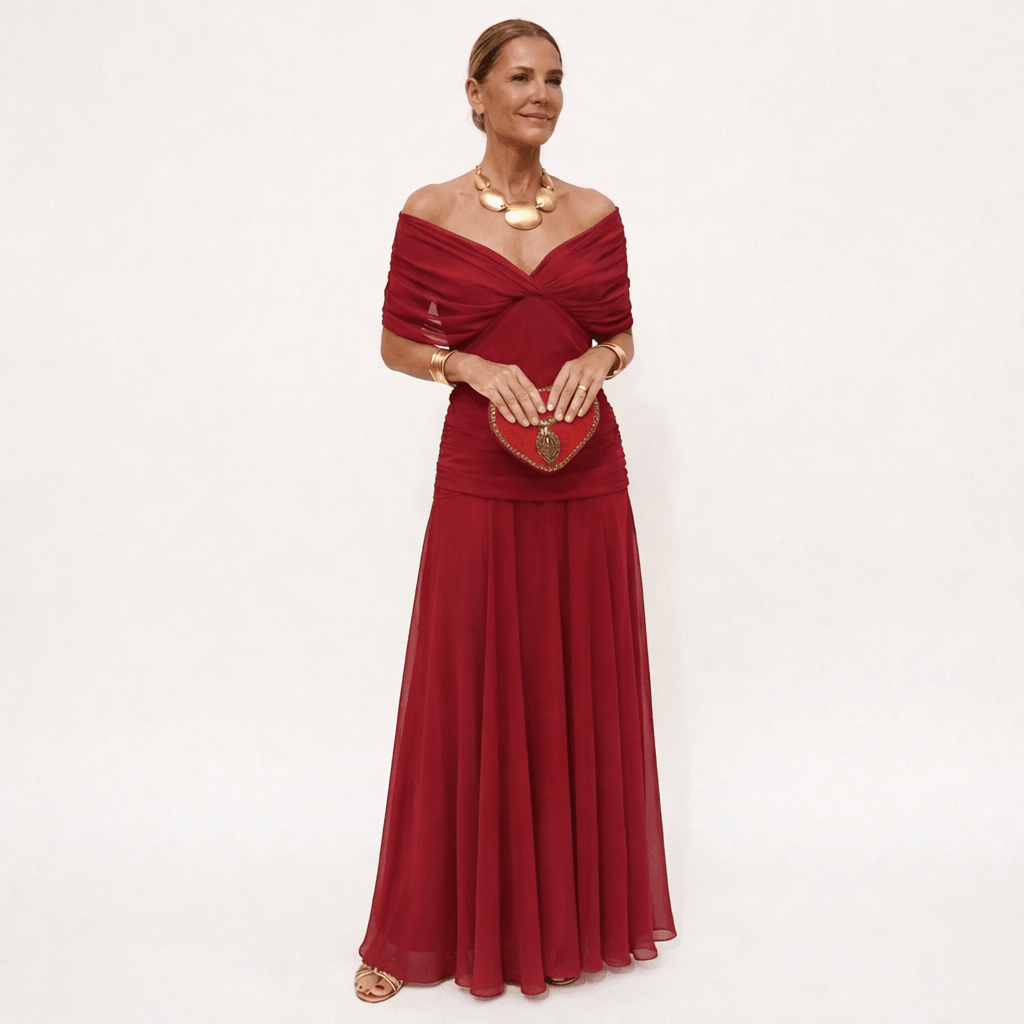 Velora™ | Vestido Floral Largo con Escote en V - vittoria stile