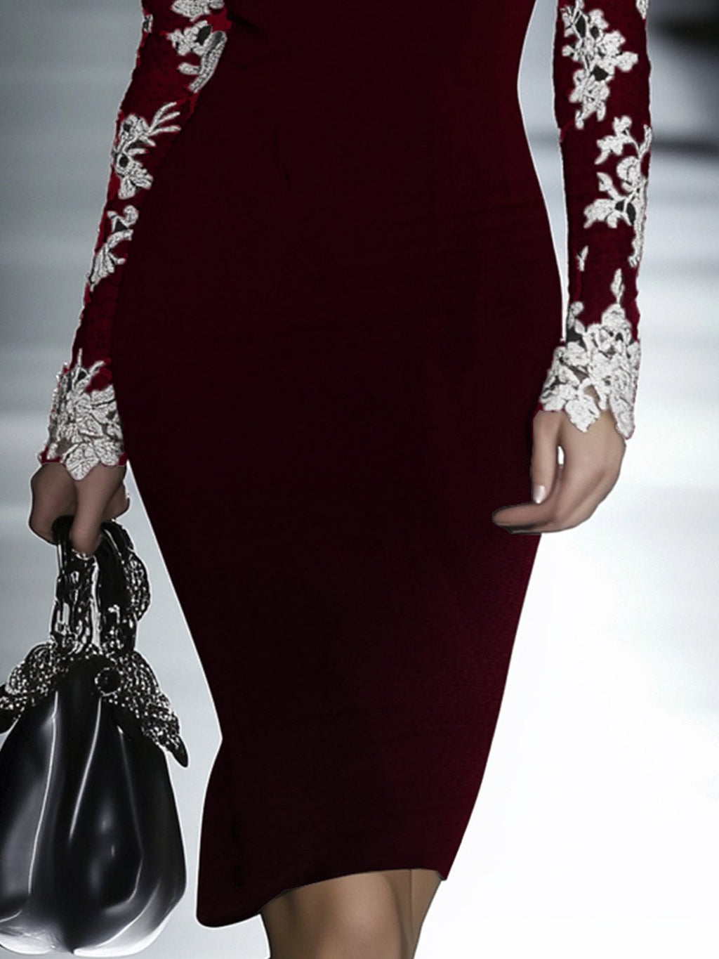 Vestido Bodycon de Encaje con Hombros Descubiertos - vittoria stile
