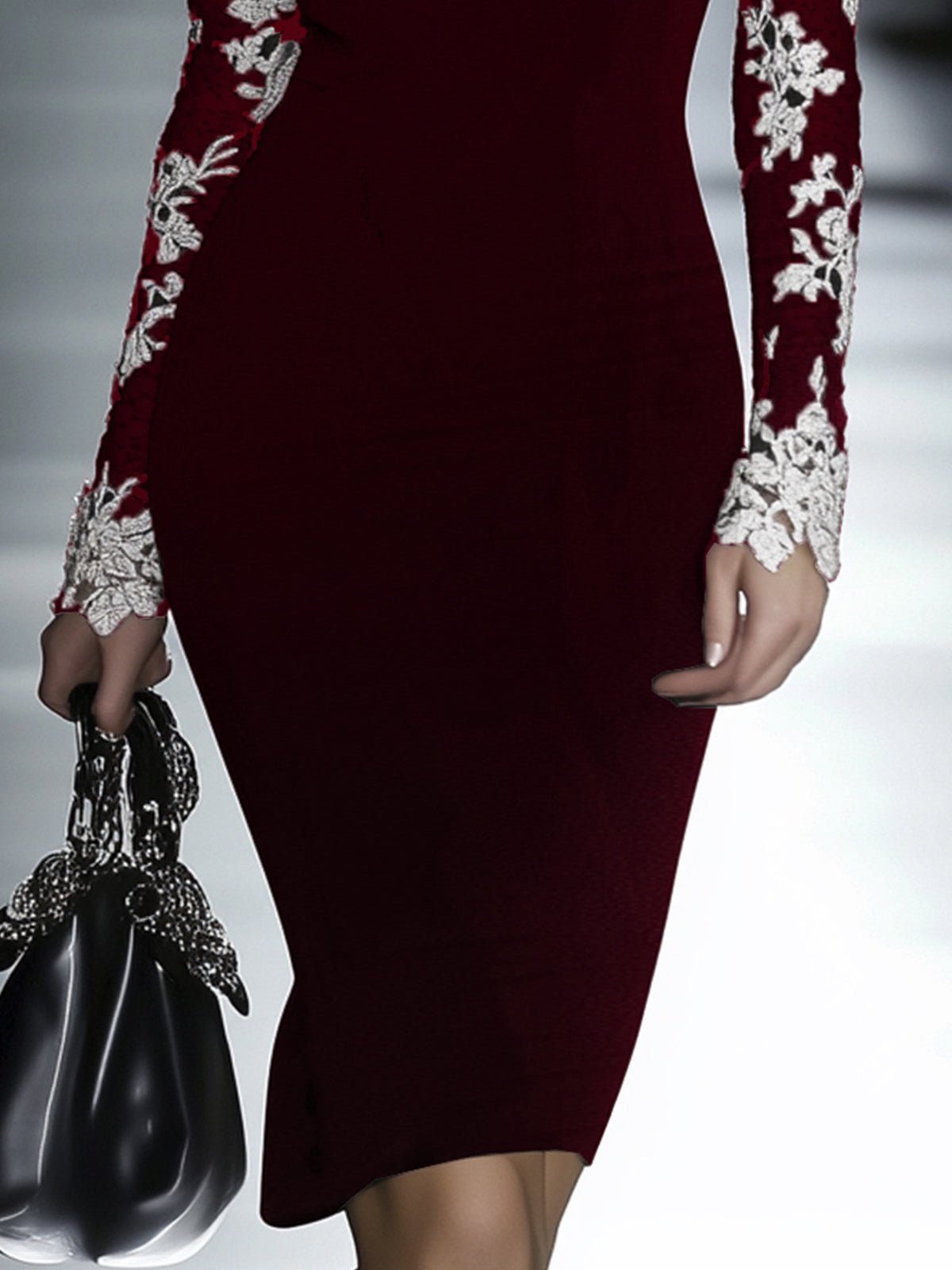 Vestido Bodycon de Encaje con Hombros Descubiertos - vittoria stile