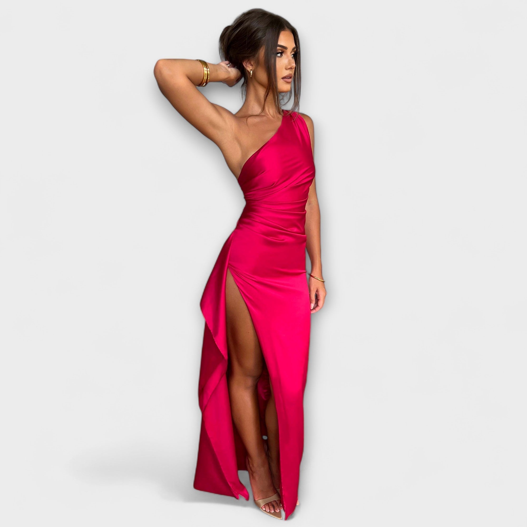 Vestido maxi de un solo hombro - vittoria stile