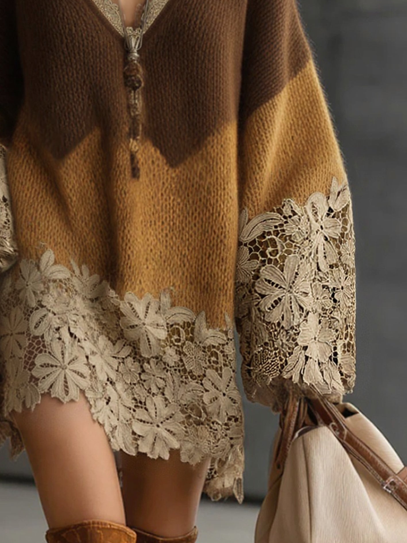 Vestido Suéter Oversize de Punto Degradado - vittoria stile