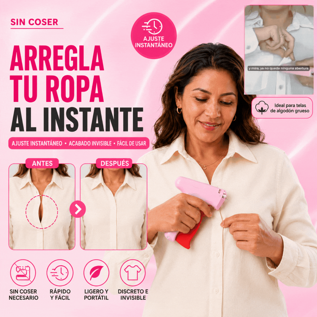 Pistola Ajustadora de Ropa – Sin Coser | 70% OFF